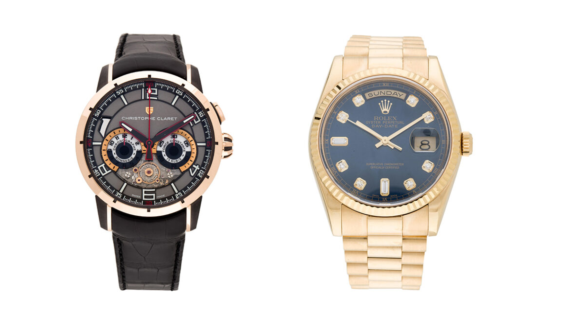 The Christophe Claret Kantharos and Rolex Day-Date watches