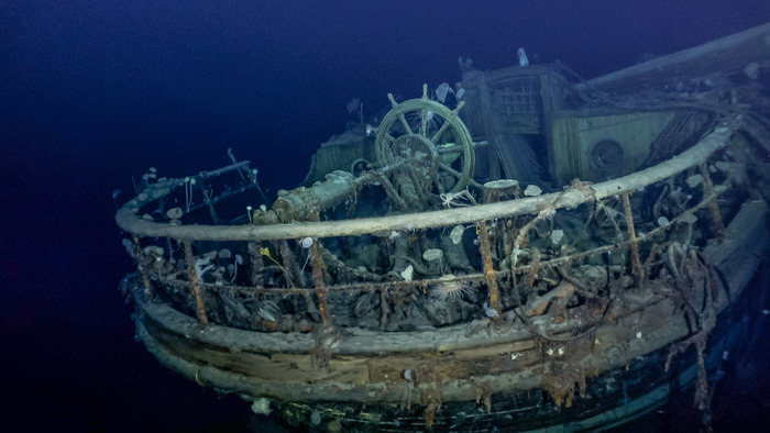 Il relitto dell'Endurance (fonte: Falklands Maritime Heritage Trust and National Geographic Caption)