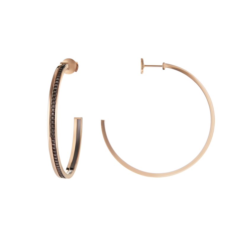 BOUCHERON - Quatre Classique large hoops, diamonds, yellow gold and pink gold