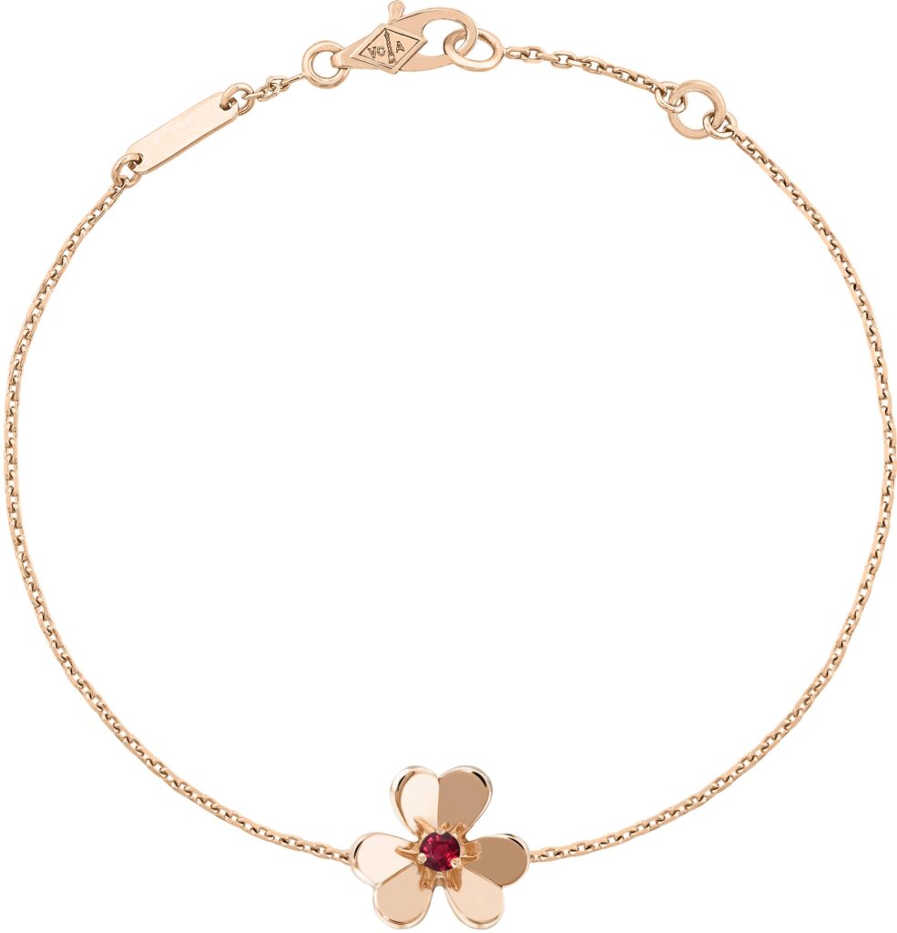 Frivole bracelet, mini model, rose gold, round ruby